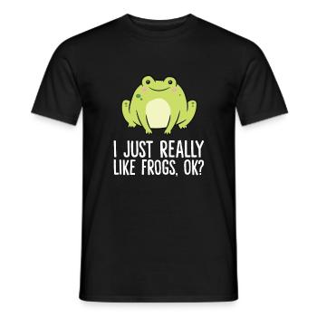 Ich mag einfach Frösche, okay? Lustiger - Männer T-Shirt - Schwarz - Vorne - AI Model Male 178 light (178cm)