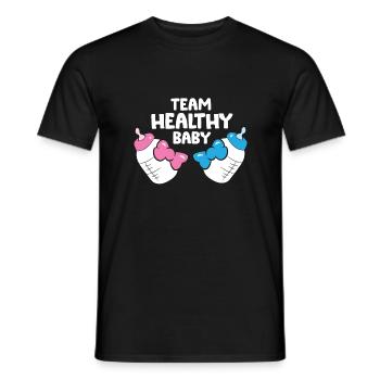 Équipe de genre Healthy Baby Fun Baby Shower - T-shirt homme - noir - Devant - AI Model Male 178 light (178cm)