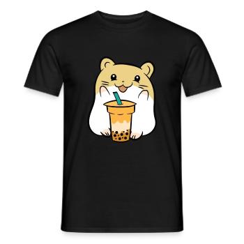 Boba Tea Lover Cute Guinea Pig With Bubble Tea - Men's T-Shirt - black - Front - AI Model Male 178 light (178cm)