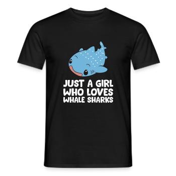 Juste une fille qui aime les requins-baleines - T-shirt homme - noir - Devant - AI Model Male 178 light (178cm)