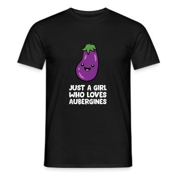 Just a Girl Who Loves Aubergines - Men's T-Shirt - black - Front - AI Model Male 178 light (178cm)