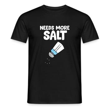 Drôle d’amoureux du sel Il a besoin de plus de sel - T-shirt homme - noir - Devant - AI Model Male 178 light (178cm)