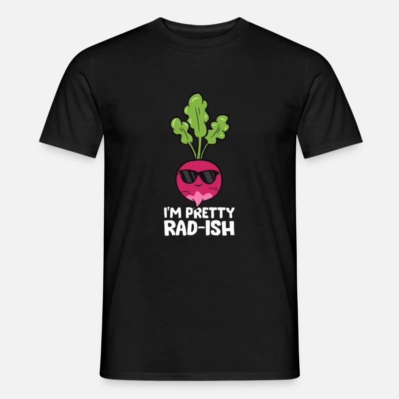 Ich bin ein hübsches Radieschen Gemüse Wortspiel - Männer T-Shirt - Schwarz