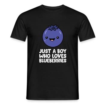 Nur ein Junge, der Blaubeeren liebt - Männer T-Shirt - Schwarz - Vorne - AI Model Male 178 light (178cm)