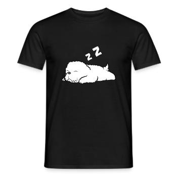 Mignon Bichon Frise Endormi Chien - T-shirt homme - noir - Devant - AI Model Male 178 light (178cm)