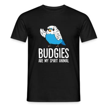 Funny Budgie Lover Budgerigars - Men's T-Shirt - black - Front - AI Model Male 178 light (178cm)