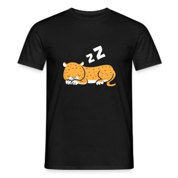Pyjama Jaguar Lazy Jaguar endormi - T-shirt homme - noir - Devant - AI Model Male 178 light (178cm)