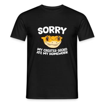 Crested Gecko Pet Sorry My Crested Gecko Ate My - Männer T-Shirt - Schwarz - Vorne - AI Model Male 178 light (178cm)