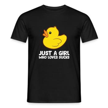 Juste une fille qui aime les canards - T-shirt homme - noir - Devant - AI Model Male 178 light (178cm)