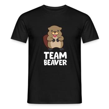 Team Biber Lustiger Biber - Männer T-Shirt - Schwarz - Vorne - AI Model Male 178 light (178cm)