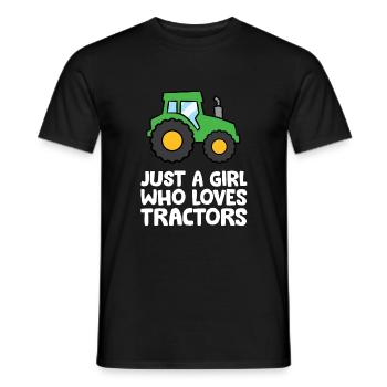 Juste une fille qui aime les tracteurs - T-shirt homme - noir - Devant - AI Model Male 178 light (178cm)