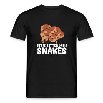 La vie des amoureux des serpents est meilleure avec les serpents - T-shirt homme - noir - Devant - AI Model Male 178 light (178cm)