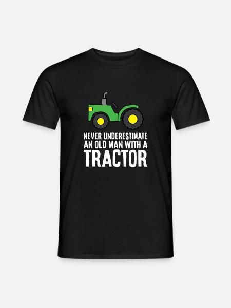 Älä koskaan aliarvioi vanhaa miestä traktorilla - T-shirt herr - svart
