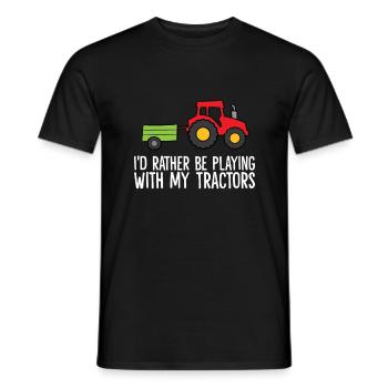 I'd Rather Be Playing With My Tractors - Men's T-Shirt - black - Front - AI Model Male 178 light (178cm)