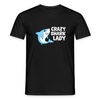 Crazy Shark Lady - Men's T-Shirt - black - Front - AI Model Male 178 light (178cm)
