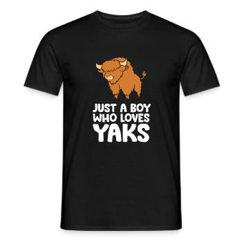Nur ein Junge, der Yaks liebt - Männer T-Shirt - Schwarz - Vorne - AI Model Male 178 light (178cm)