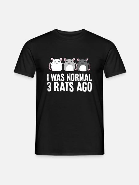 Hauska rotanomistajarotat lemmikkeinä Olin normaali 3 rotta - Mænd T-shirt - sort