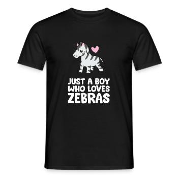 Juste un garçon qui aime les zèbres - T-shirt homme - noir - Devant - AI Model Male 178 light (178cm)
