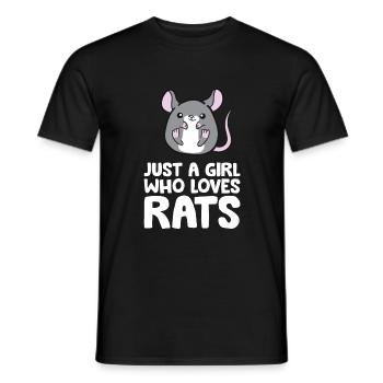 Juste une fille qui aime les rats - T-shirt homme - noir - Devant - AI Model Male 178 light (178cm)