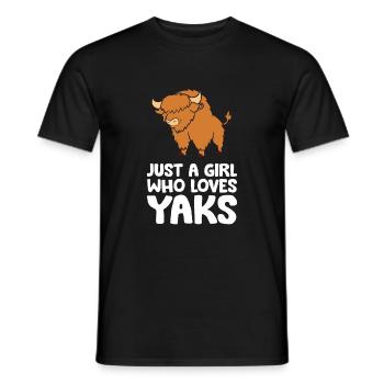 Just a Girl Who Loves Yaks - Men's T-Shirt - black - Front - AI Model Male 178 light (178cm)