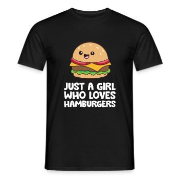 Juste une fille qui aime les hamburgers - T-shirt homme - noir - Devant - AI Model Male 178 light (178cm)