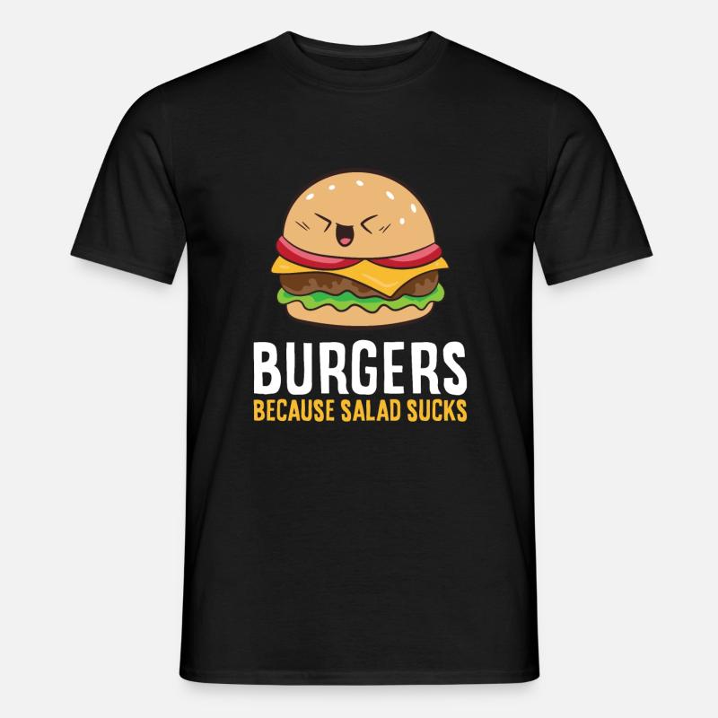 Burger parce que la merde de salade est drôle Hamburger - T-shirt homme - noir