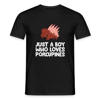 Juste un garçon qui aime les porcs-épics - T-shirt homme - noir - Devant - AI Model Male 178 light (178cm)
