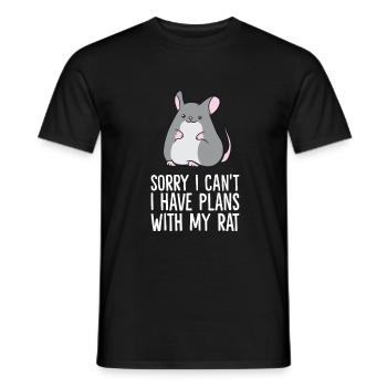 Sorry I Can't I Have Plans With My Rat - Men's T-Shirt - black - Front - AI Model Male 178 light (178cm)
