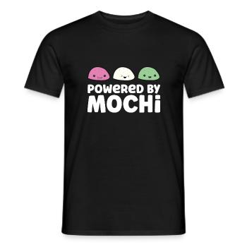 Powered by Mochi Japanisches Essen Kawaii Mochi - Männer T-Shirt - Schwarz - Vorne - AI Model Male 178 light (178cm)