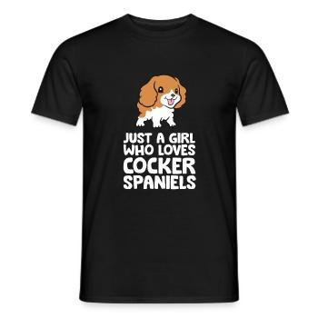 Just a Girl Who Loves Cocker Spaniels - Men's T-Shirt - black - Front - AI Model Male 178 light (178cm)