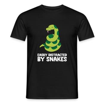 Facilement distrait par les serpents - T-shirt homme - noir - Devant - AI Model Male 178 light (178cm)