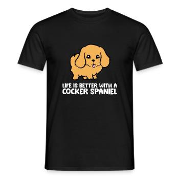 La vie est meilleure avec un cocker épagneul - T-shirt homme - noir - Devant - AI Model Male 178 light (178cm)