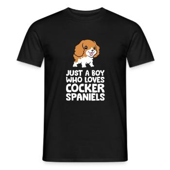 Just a Boy Who Loves Cocker Spaniels - Men's T-Shirt - black - Front - AI Model Male 178 light (178cm)