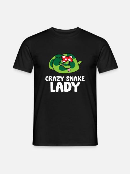 Crazy Snake Lady Women Love Snakes - Männer T-Shirt - Schwarz