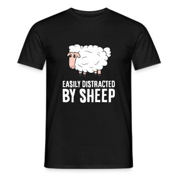Leicht ablenkbar durch Schafe - Männer T-Shirt - Schwarz - Vorne - AI Model Male 178 light (178cm)
