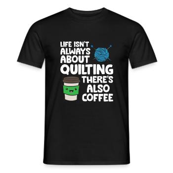 La vie n’est pas toujours une question de courtepointe Il y a - T-shirt homme - noir - Devant - AI Model Male 178 light (178cm)