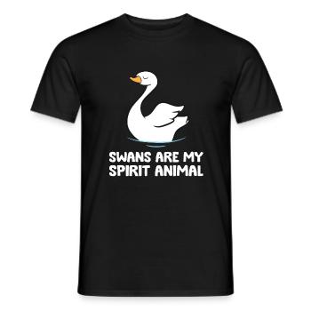 Les cygnes sont mon âme animale Funnier - T-shirt homme - noir - Devant - AI Model Male 178 light (178cm)