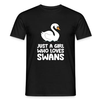 Nur ein Mädchen, das Schwäne liebt - Männer T-Shirt - Schwarz - Vorne - AI Model Male 178 light (178cm)