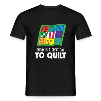 Aujourd’hui est un grand jour pour la courtepointe - T-shirt homme - noir - Devant - AI Model Male 178 light (178cm)