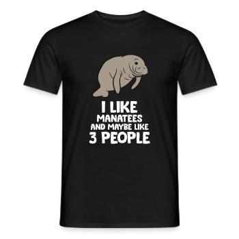 Ich mag Seekühe und vielleicht 3 Menschen Seekühe - Männer T-Shirt - Schwarz - Vorne - AI Model Male 178 light (178cm)