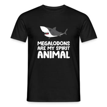 Megalodons Are My Spirit Animal Megalodon Shark - Men's T-Shirt - black - Front - AI Model Male 178 light (178cm)