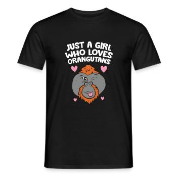 Juste une fille qui aime les orangs-outans - T-shirt homme - noir - Devant - AI Model Male 178 light (178cm)