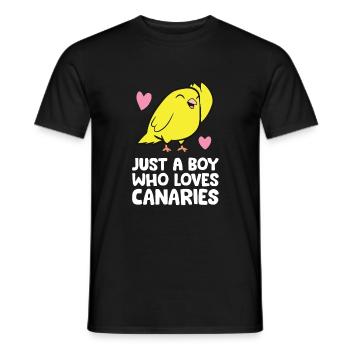 Just a Boy Who Loves Canaries Cute Canary Bird - Men's T-Shirt - black - Front - AI Model Male 178 light (178cm)