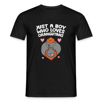 Juste un garçon qui aime les orangs-outans - T-shirt homme - noir - Devant - AI Model Male 178 light (178cm)