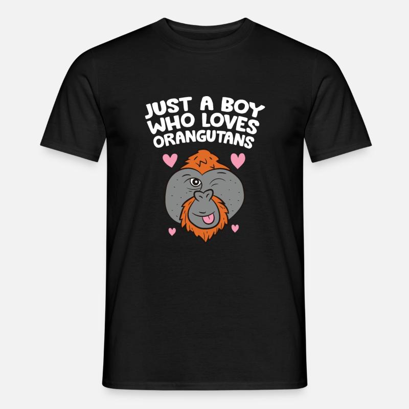 Nur ein Junge, der Orang-Utans liebt - Männer T-Shirt - Schwarz