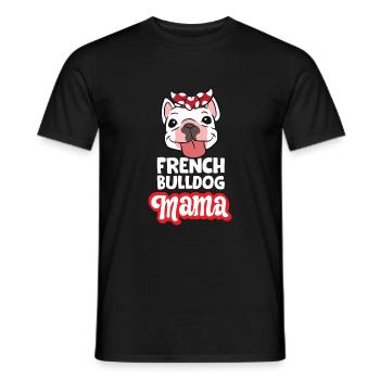 Frenchie Mom French Bulldog Mama - Men's T-Shirt - black - Front - AI Model Male 178 light (178cm)