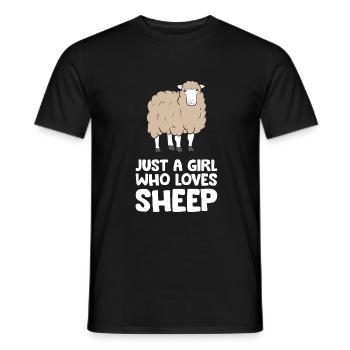 Just a Girl Who Loves Sheep Sheep Farm Animal - Men's T-Shirt - black - Front - AI Model Male 178 light (178cm)