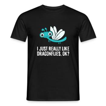 Ich mag Libellen einfach sehr, okay? Niedliche - Männer T-Shirt - Schwarz - Vorne - AI Model Male 178 light (178cm)