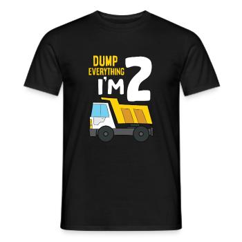 Dump Everything I’m 2 Anniversaire Construction 2ème - T-shirt homme - noir - Devant - AI Model Male 178 light (178cm)