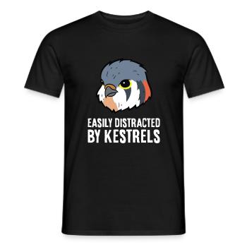 Facilement distrait par les crécerelles - T-shirt homme - noir - Devant - AI Model Male 178 light (178cm)